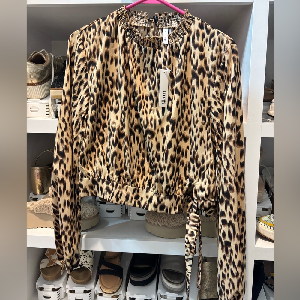 Glam Leopard Print Blouse